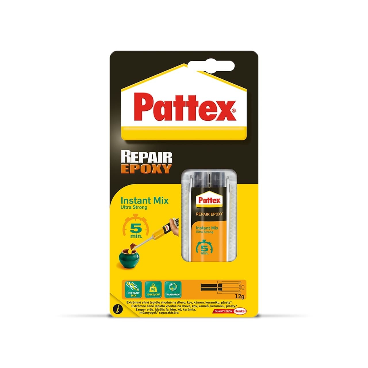 Epoksidiniai klijai PATTEX EPOXY 5MIN, 11ML