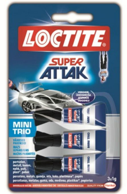 Universalūs klijai LOCTITE SUPER Bond Mini Trio, 3 g