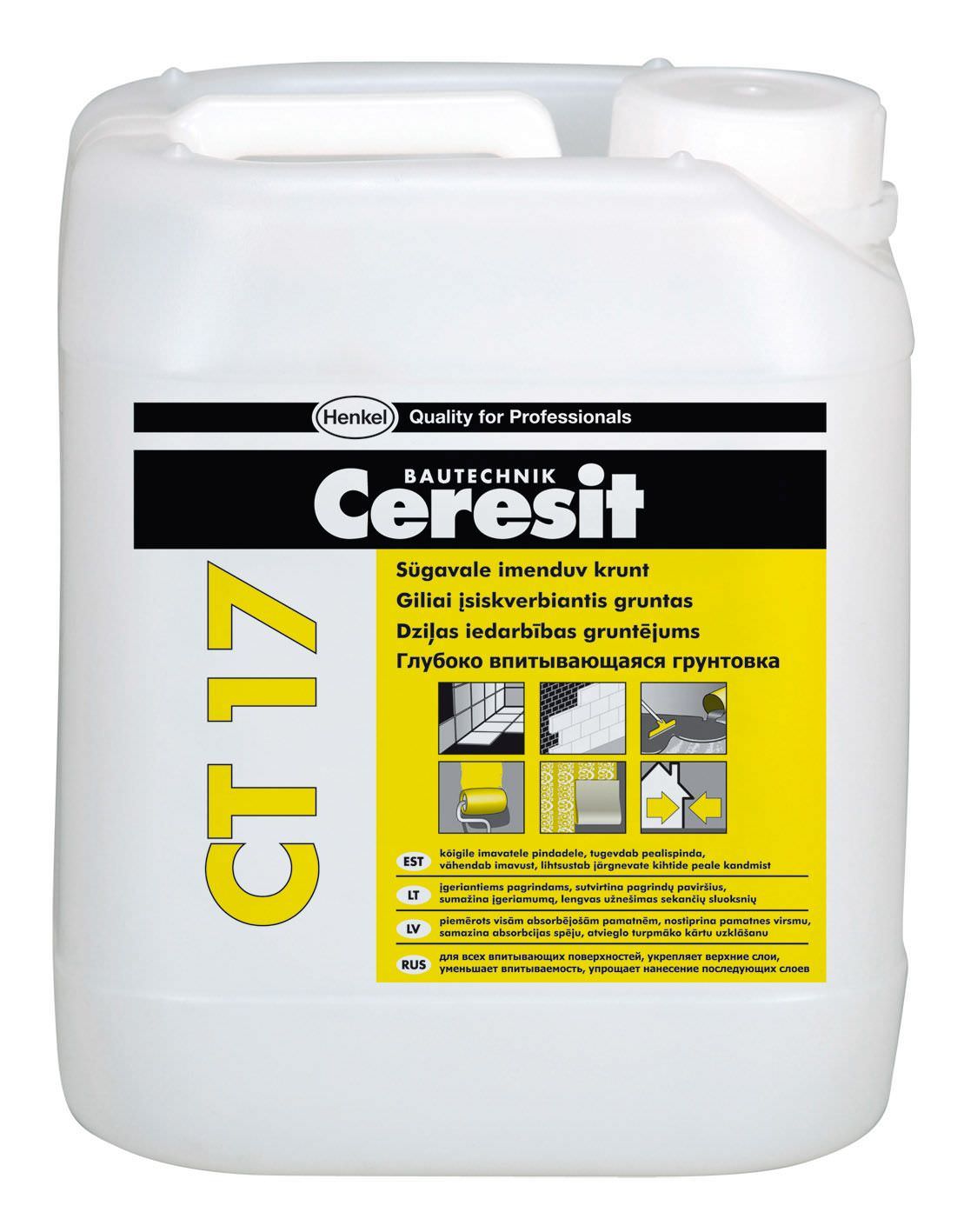 Giliai įsiskverbiantis gruntas be tirpiklių CERESIT CT17, 10 l