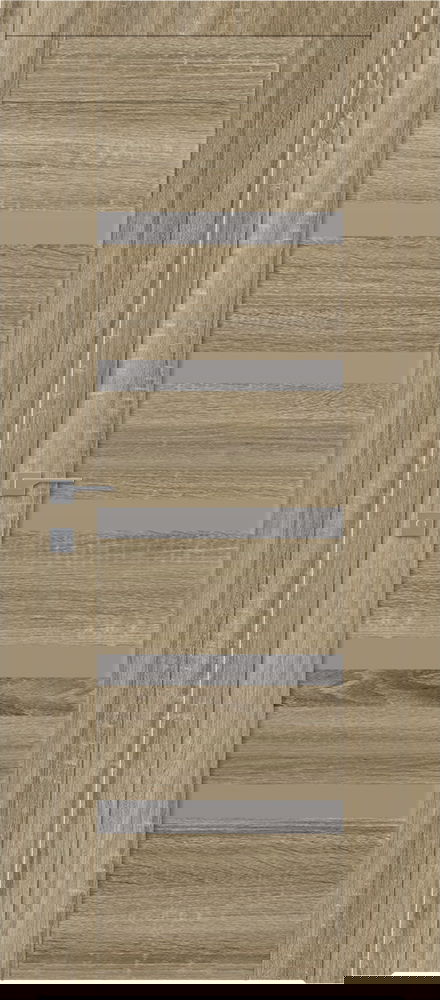 Durų varčia LEORA ąžuolo spalvos, su matiniu stiklu, 600 x 2000 mm, universali