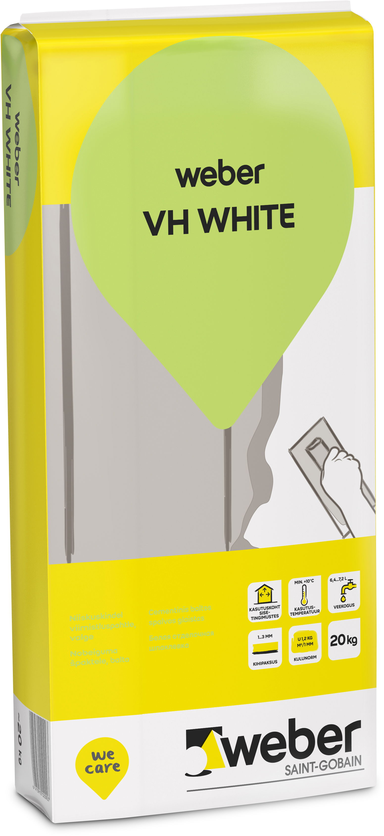 Glaistas WEBER VH, baltos sp., 20 kg