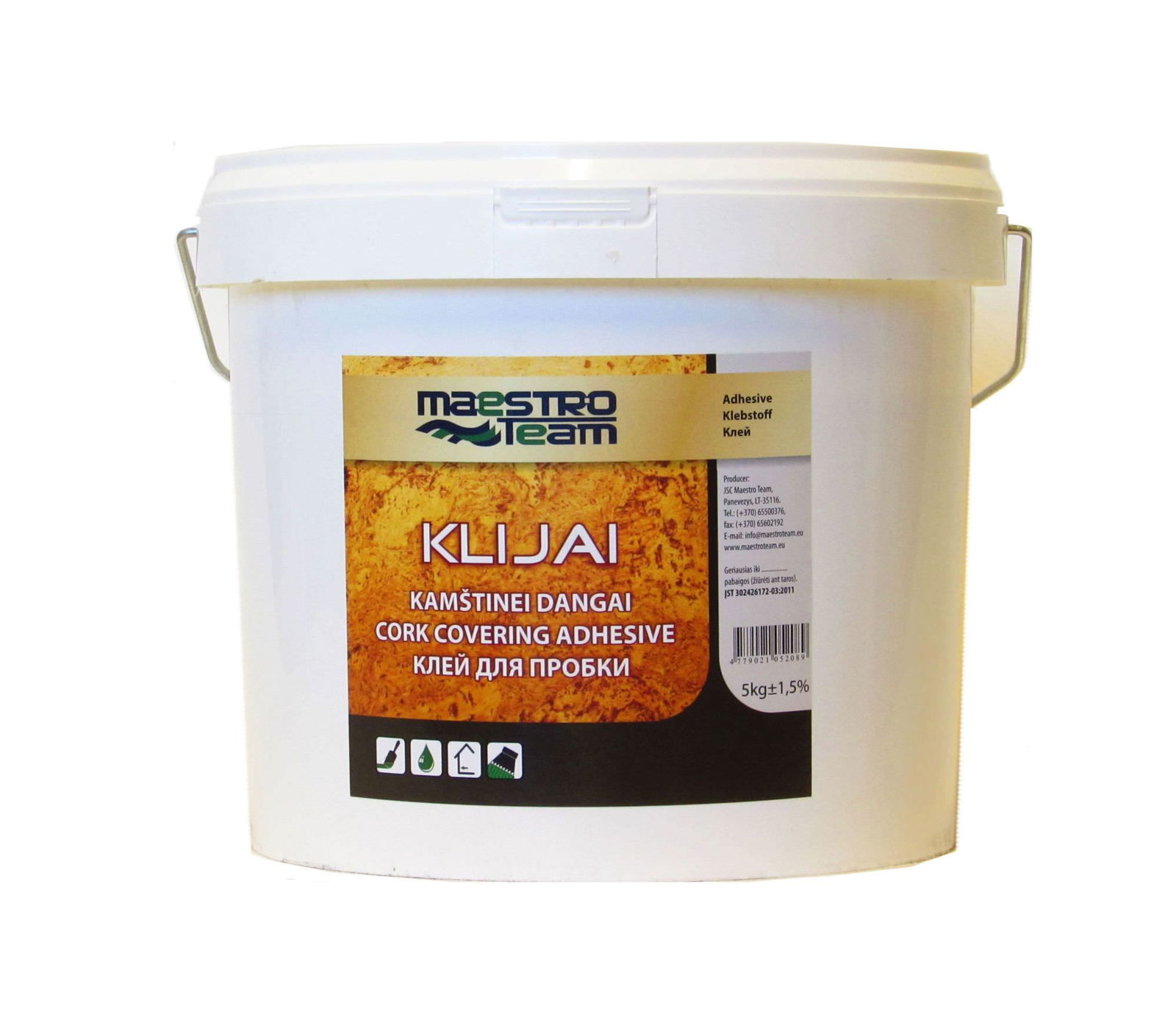 Kamštinės dangos klijai MAESTRO TEAM CORK FIX, 5 kg
