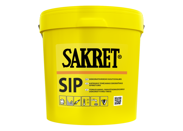 Tinkas dekoratyvinis Sakret SIP/B, silikoninis, samanėlė 2mm, 25kg (LV)