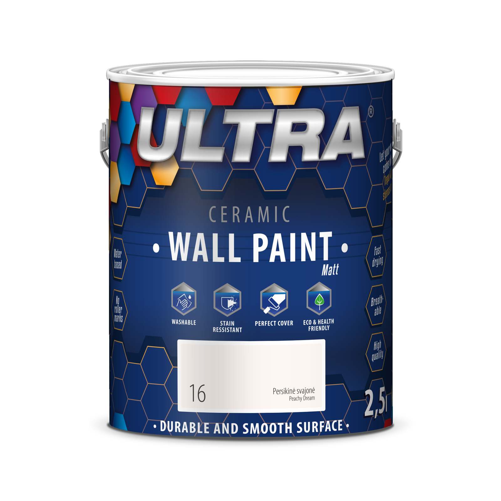 Interjero dažai ULTRA ceramic, persikinė svajonė (16), 0,7 l