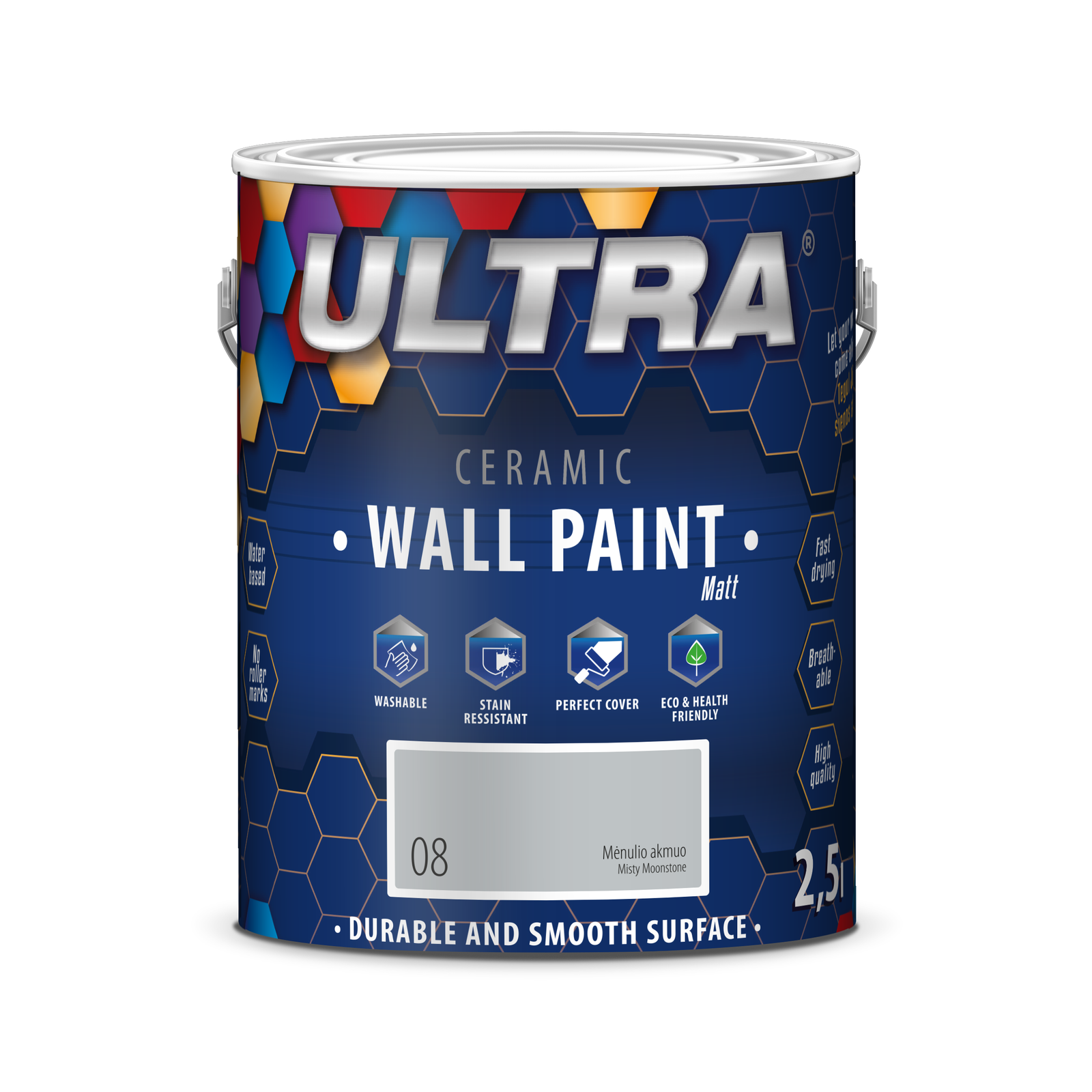 Interjero dažai ULTRA ceramic, mėnulio akmuo (8), 0,7 l