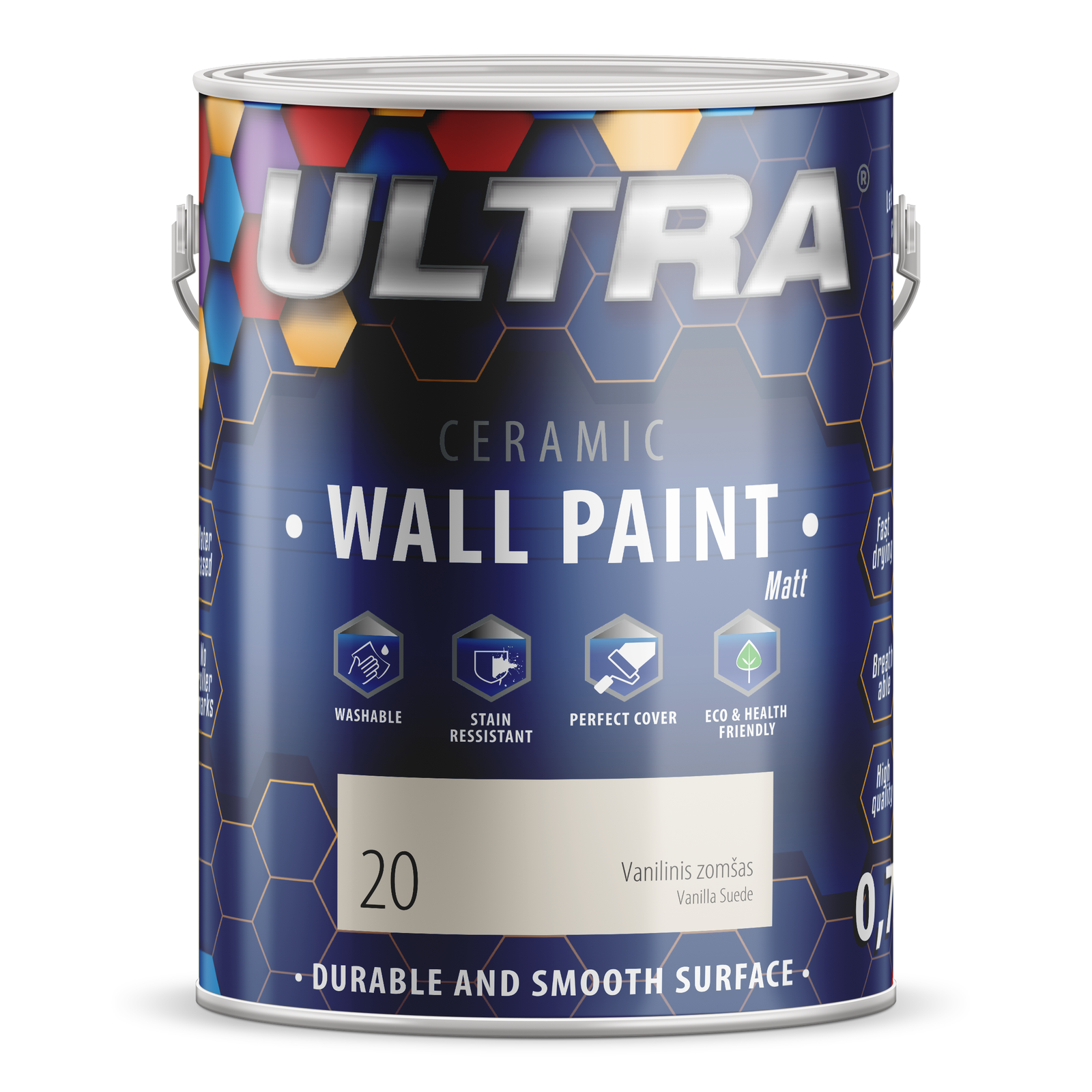 Interjero dažai ULTRA ceramic, vanilinis zomšas (20), 2,5 l