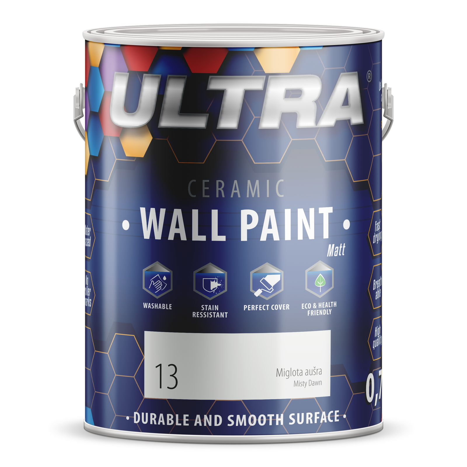 Interjero dažai ULTRA ceramic, miglota aušra (13), 2,5 l