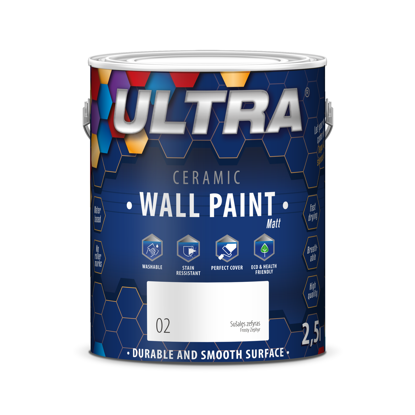 Interjero dažai ULTRA ceramic, sušalęs zefyras (2), 0,7 l