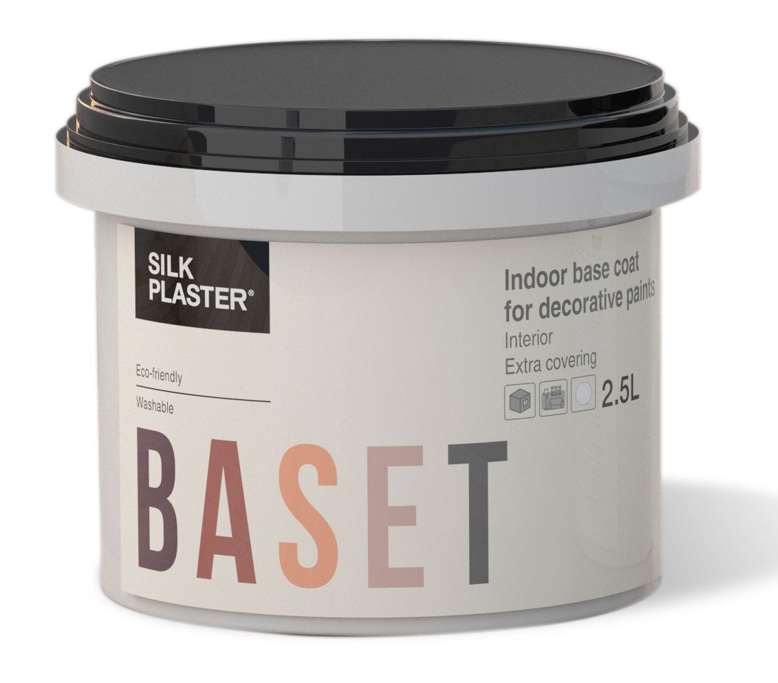 Gruntas Dekoratyvinėms dangoms BaseT, baltas 2,5 L
