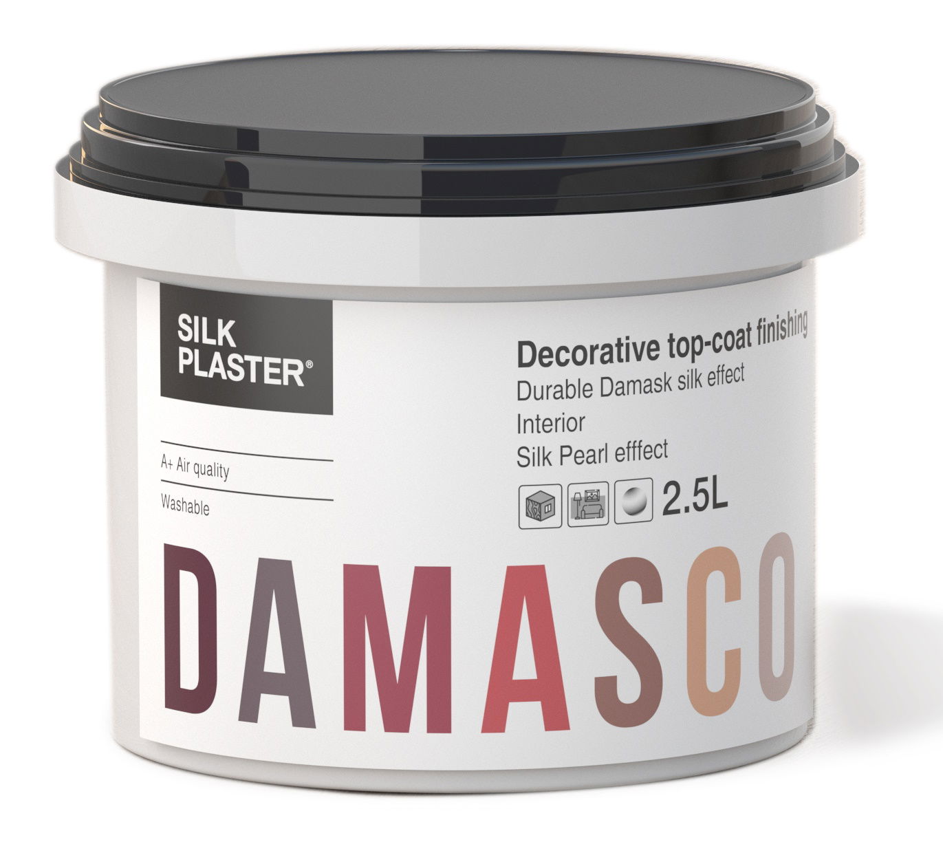 Dekoro glaistas Damasco, šilko efektas, blizgus, 2,5 L
