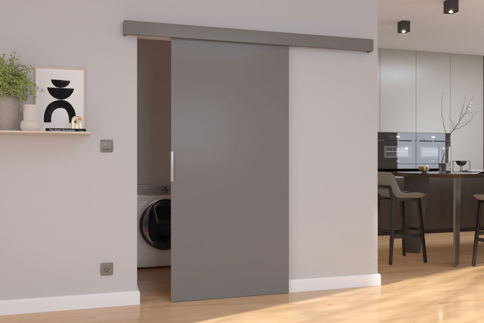 Stumdomos durys PIXI 106, 106 x 205 cm, pilka