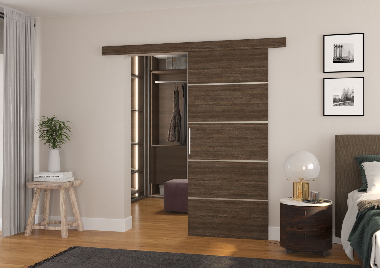 Stumdomos durys TONY 96, 96 x 205 cm, ruda