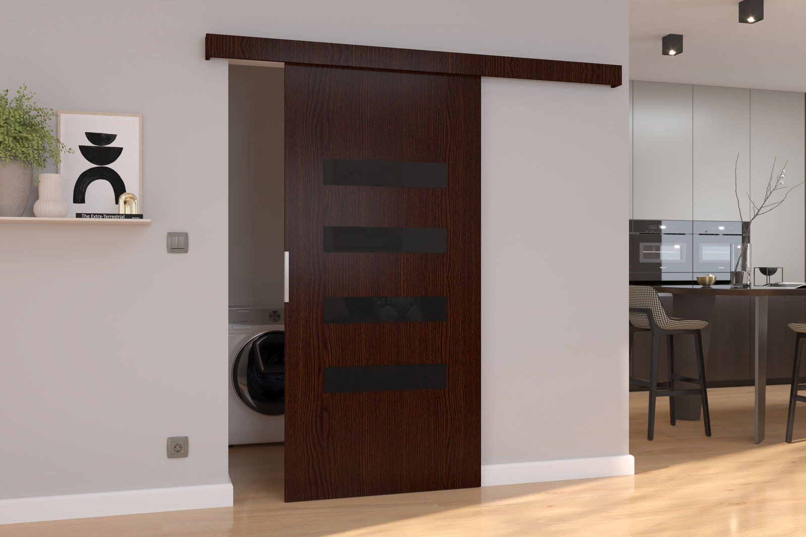 Stumdomos durys FORLI 106, 106 x 205 cm, ruda/juoda