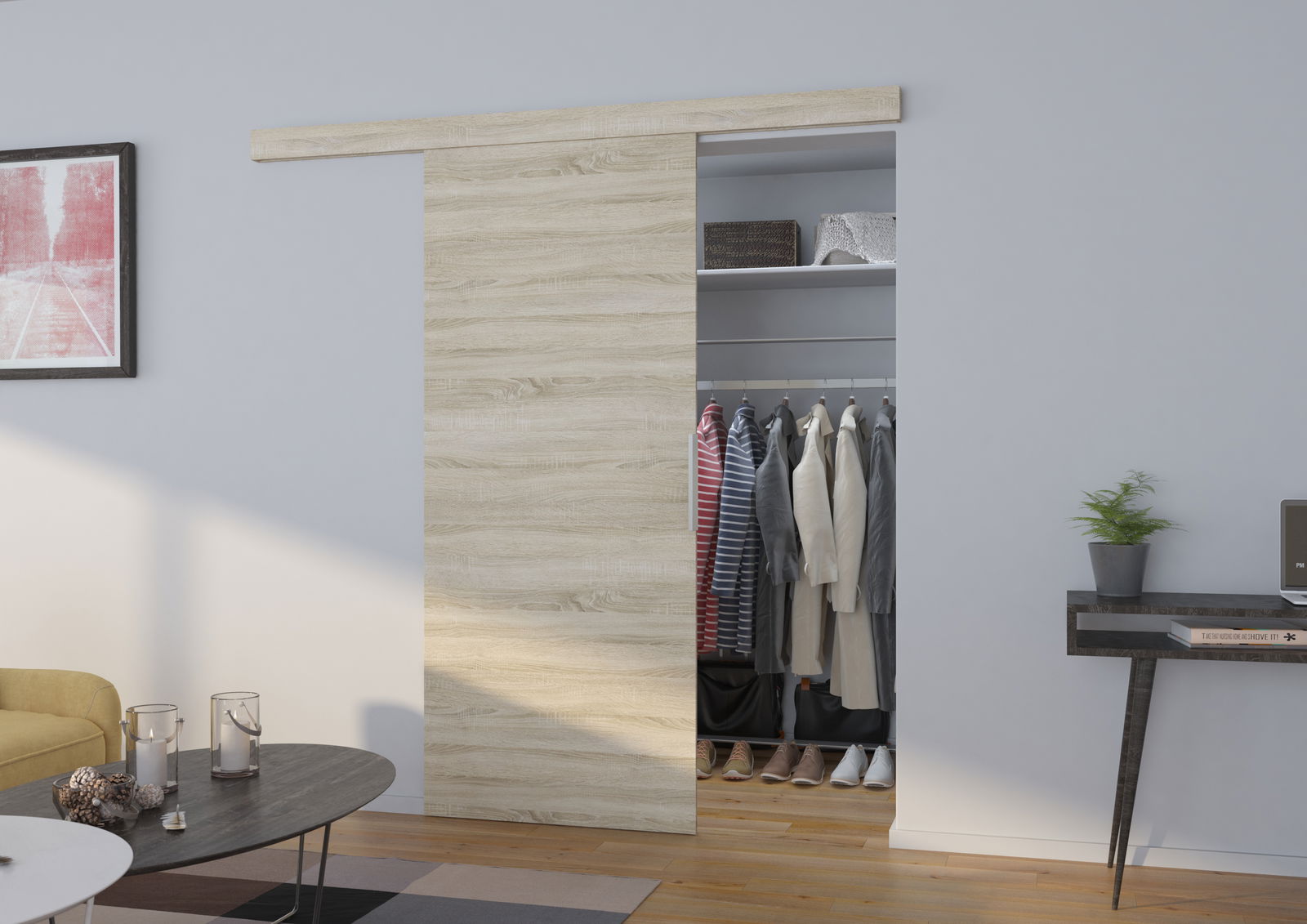 Stumdomos durys PIXI 106, 106 x 205 cm, ąžuolo