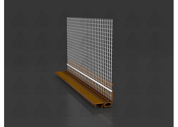 PVC profilis EW-2D / 2D Langų profilis,  rudiems langams, su tinkleliu 9mm, 2600mm