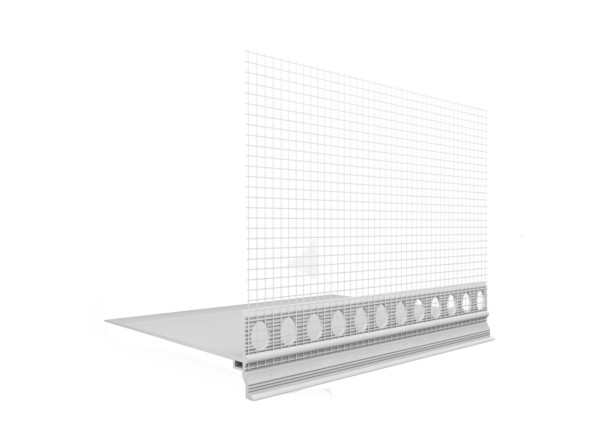 PVC profilis Baumit PRAKTIKA, cokolinis, su tinkleliu, 12cm, 2m