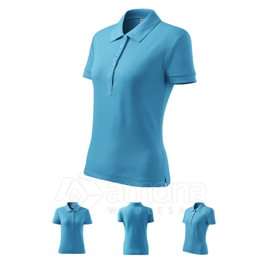 Polo marškinėliai MALFINI Cotton Blue Atol, moteriški