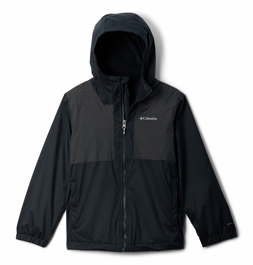 Columbia neperšlampama striukė Rainy Trails™ II Fleece Lined (S-XL). Spalva juoda / tamsiai pilka