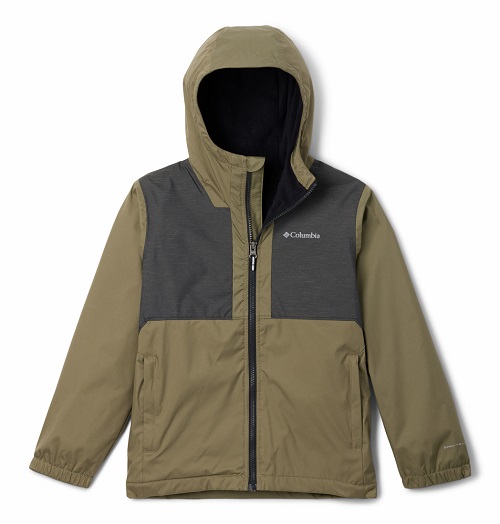 Columbia neperšlampama striukė Rainy Trails™ II Fleece Lined (XXS-M). Spalva chaki / juoda