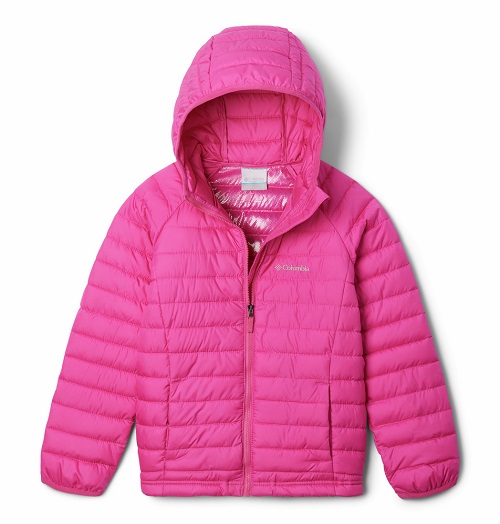 Columbia striukė Powder Lite™ II Hooded Insulated Jacket. Spalva ryškiai rožinė