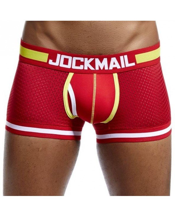 JOCKMAIL Bokseriai Elastic Tinkliniai apatiniai Vyriški Bokseriai Homme Cueca Bokseriniai šortai Seksualūs vyriški maišeliai Bok