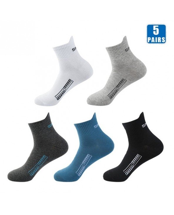 5 poros medvilninės vyriškos kojinės, skirtos sportui, kvėpuojančios