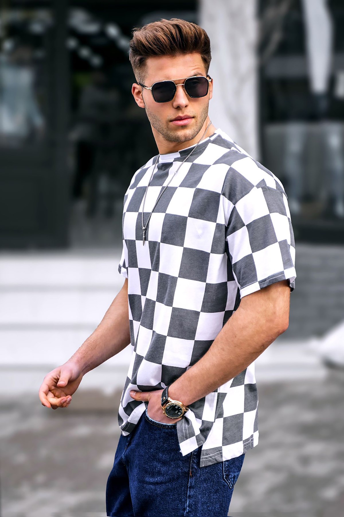 Vyriški pilki marškinėliai Francisco