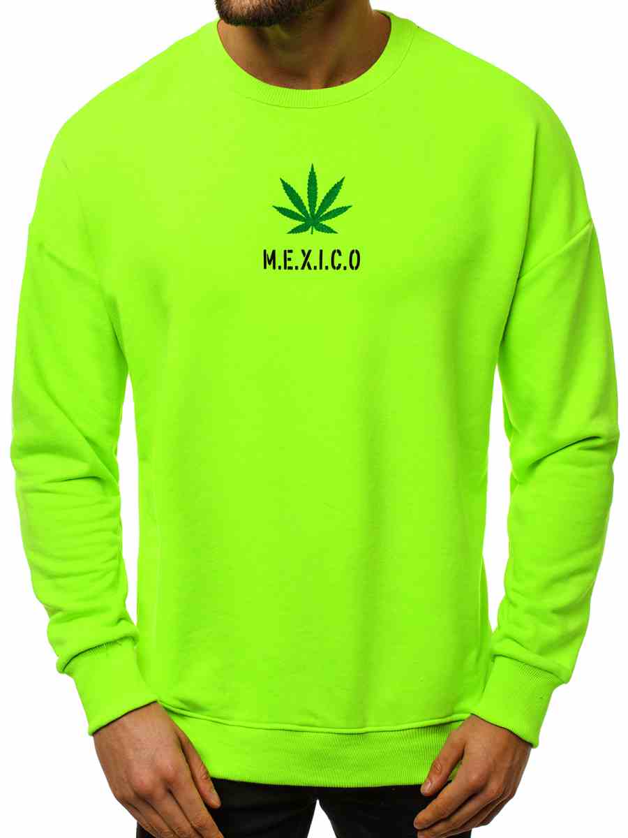 Vyriškas neoninis-žalias stilingas džemperis Mexico
