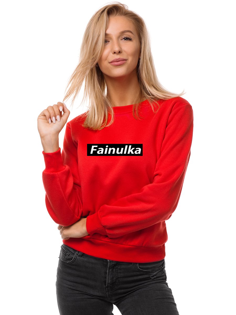 Akcija Moteriškas raudonas džemperis Fainulka