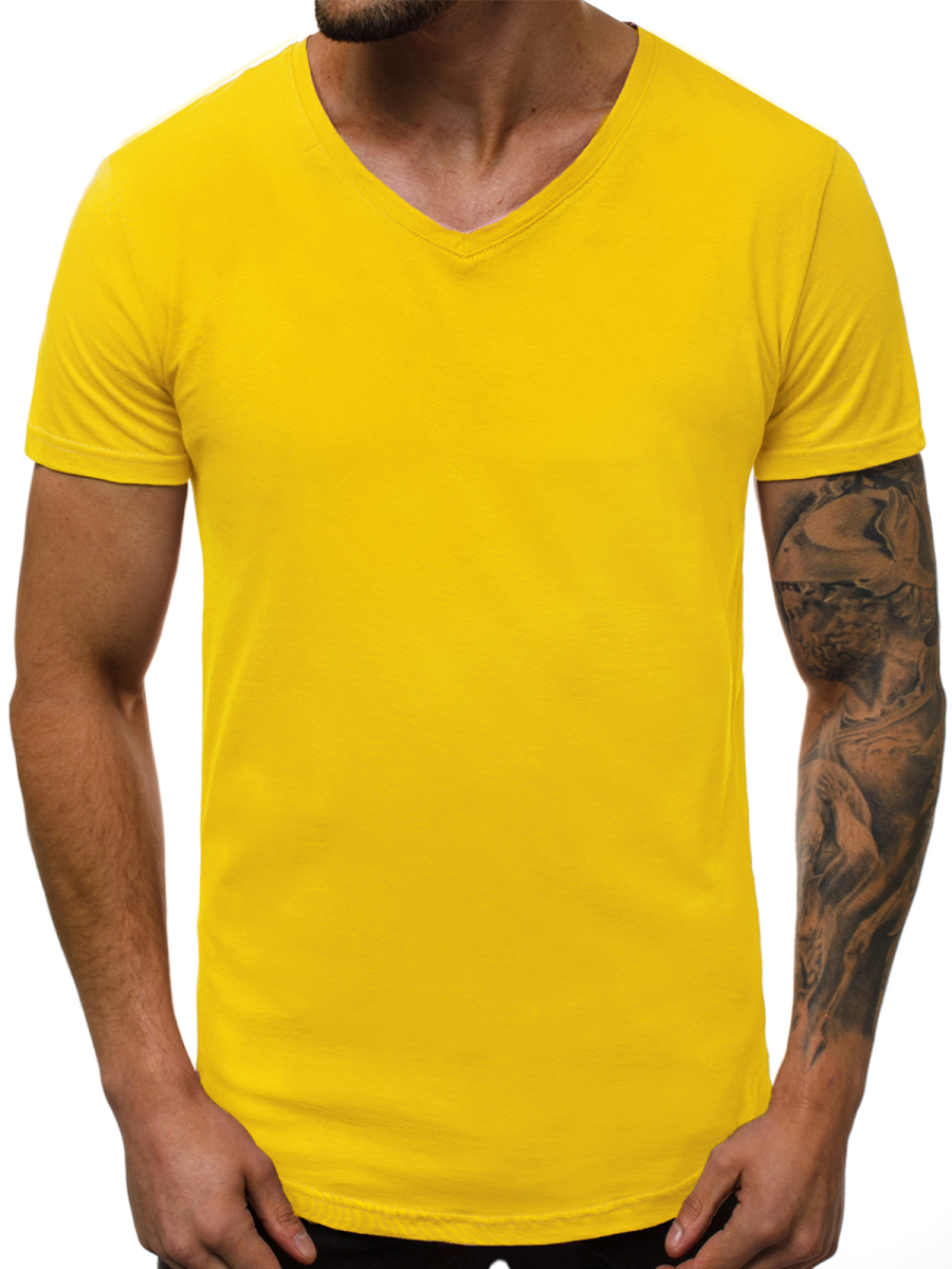 Vyriški geltonos spalvos marškinėliai Model