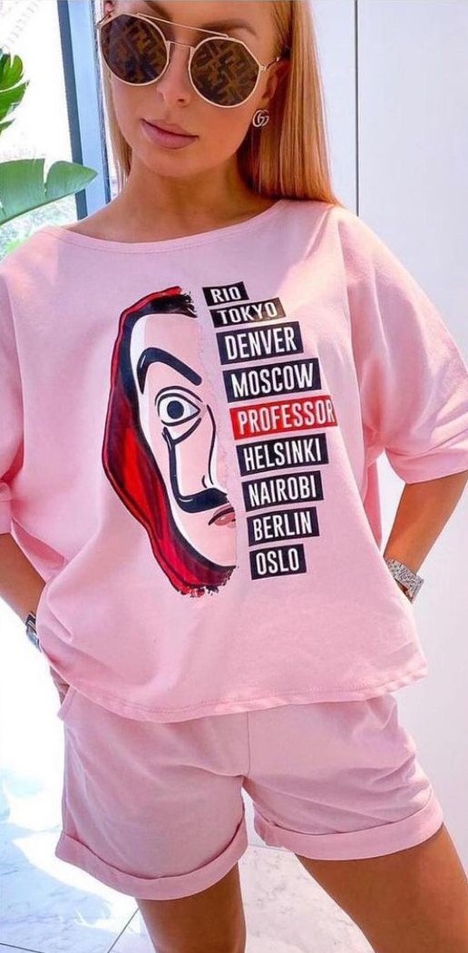 Rožinis moteriškas komplektas Vendetta
