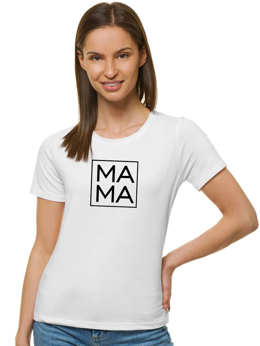 Moteriški balti marškinėliai MAMA