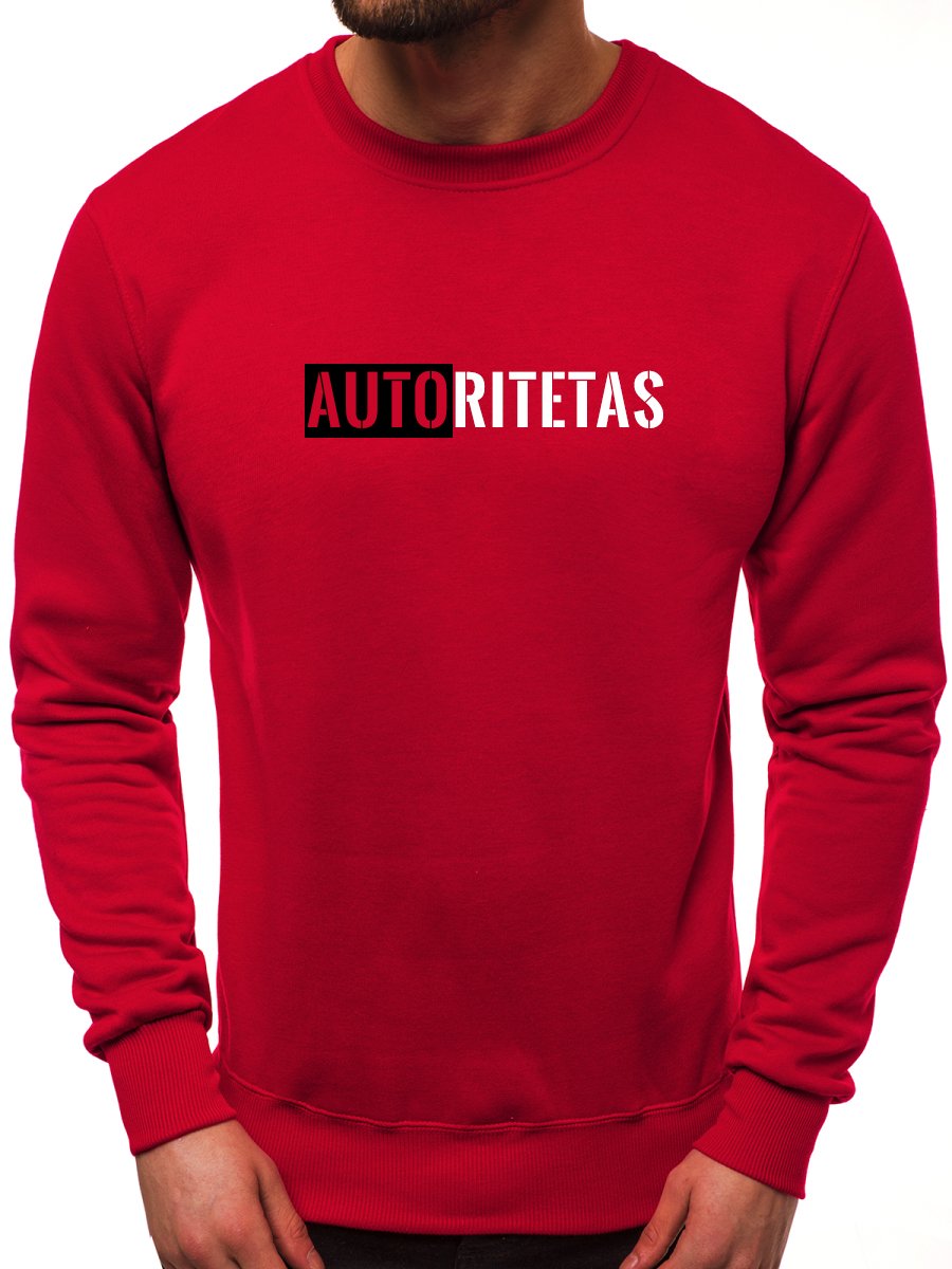 Raudonas vyriškas džemperis Autoritetas