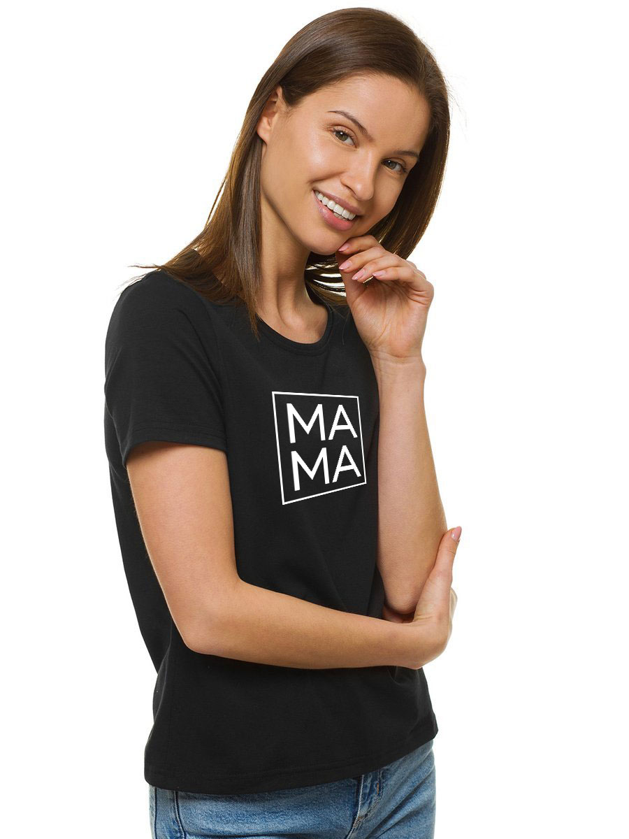 Moteriški juodi marškinėliai MAMA