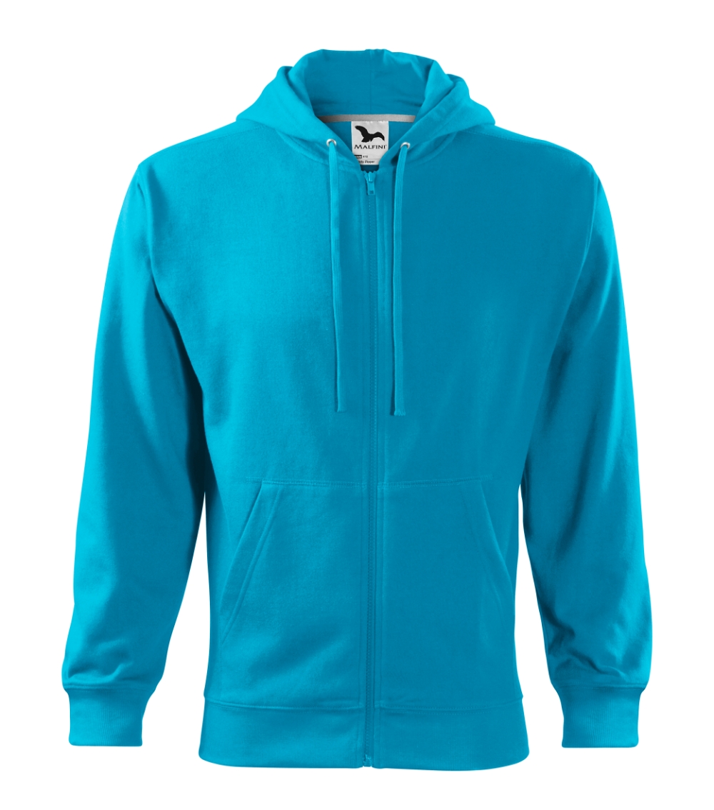 Vyriškas džemperis MALFINI Trendy Zipper 410 Blue atoll, 300 g/m²