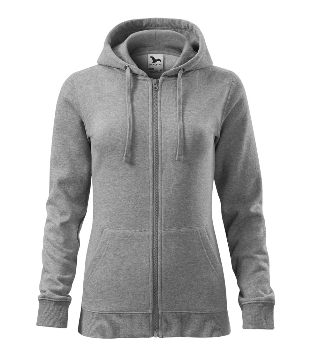 Moteriškas džemperis MALFINI Trendy Zipper 411 Dark gray melange, 300 g/m²