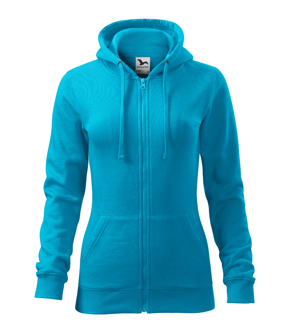 Moteriškas džemperis MALFINI Trendy Zipper 411 Blue atoll, 300 g/m²