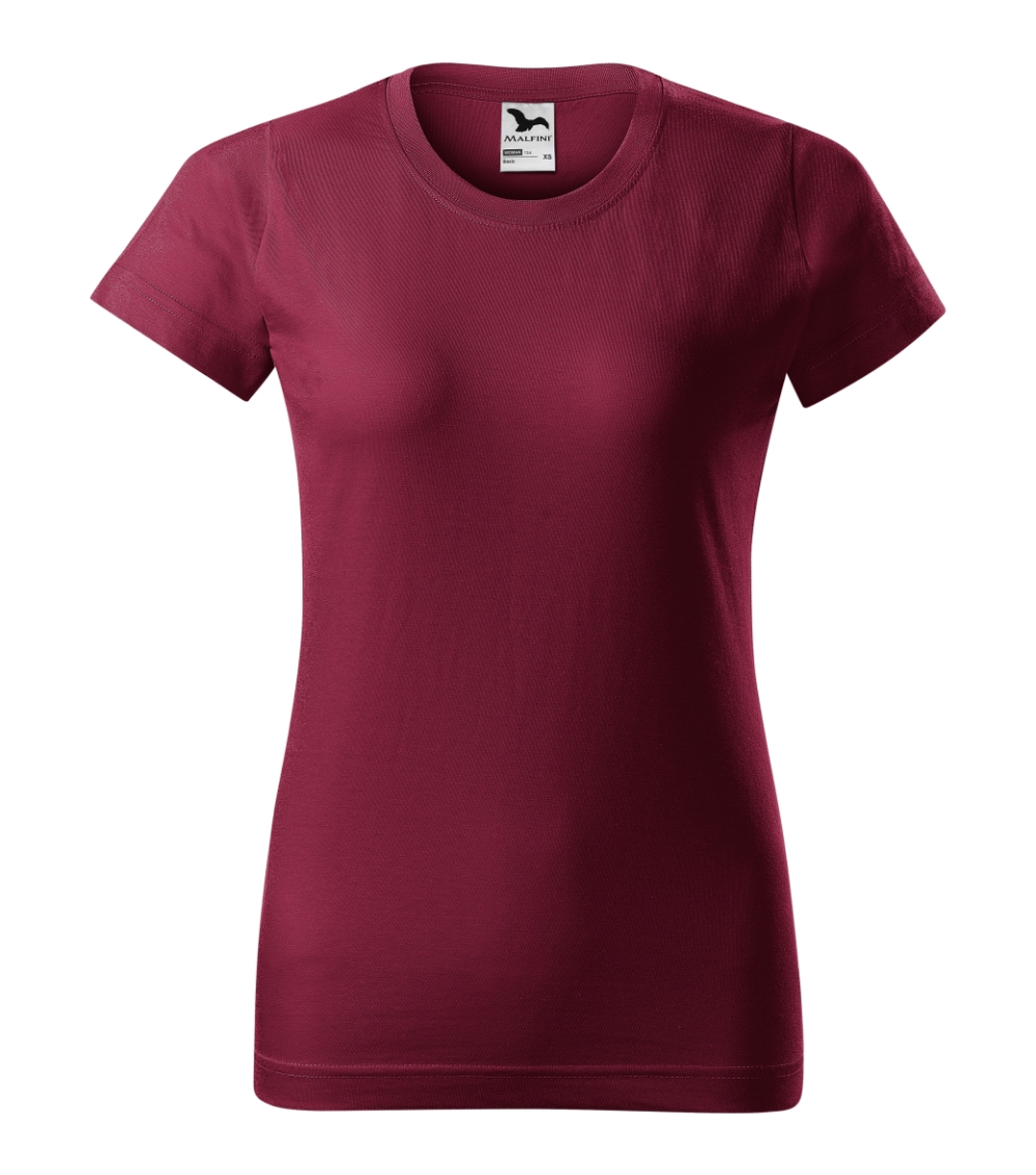 Moteriški Marškinėliai MALFINI Basic 134 Garnet, 160g/m2