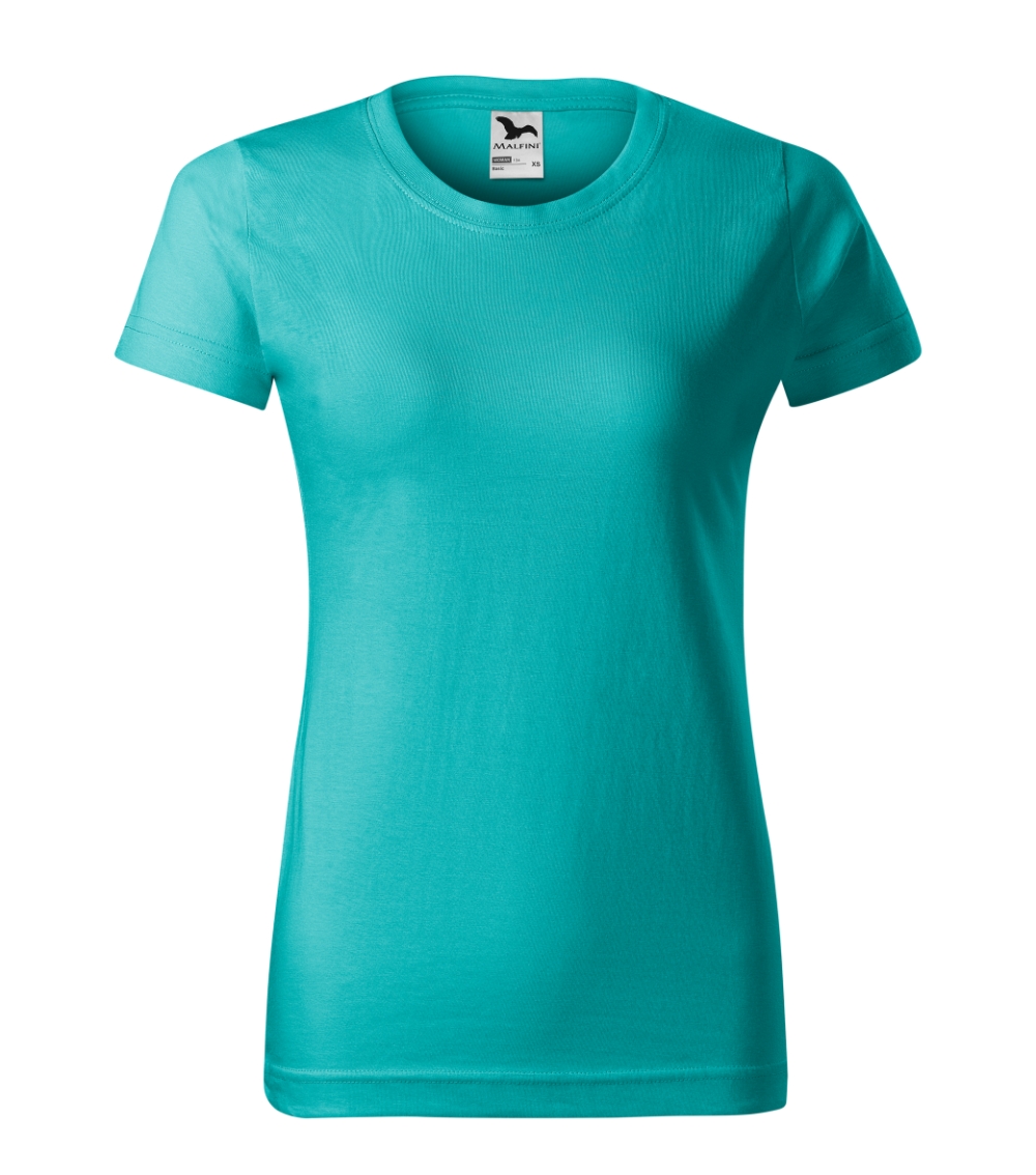 Moteriški Marškinėliai MALFINI Basic 134 Emerald, 160g/m2