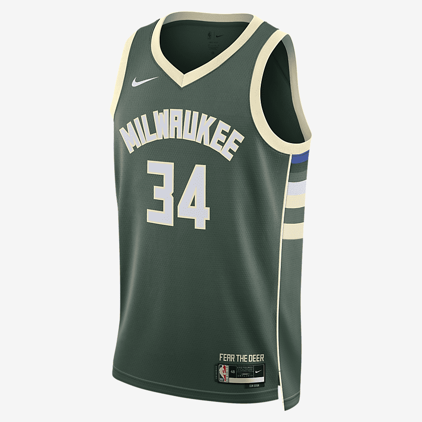 Nike Dri-FIT NBA Milwaukee Bucks Icon Edition Swingman Tank krepšinio marškinėliai - Dydis XXXL (DN2012-323 Marškinėliai)