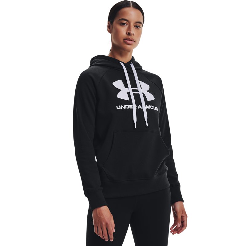 Under Armour Wmns Rival Fleece Logo Hoodie - Dydis S (1356318-001 Džemperiai)