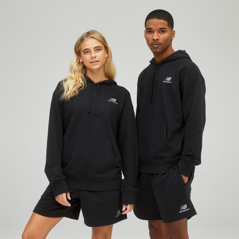New Balance Unisex French Terry Hoodie džemperis - Dydis S (UT21500-BK Džemperiai)