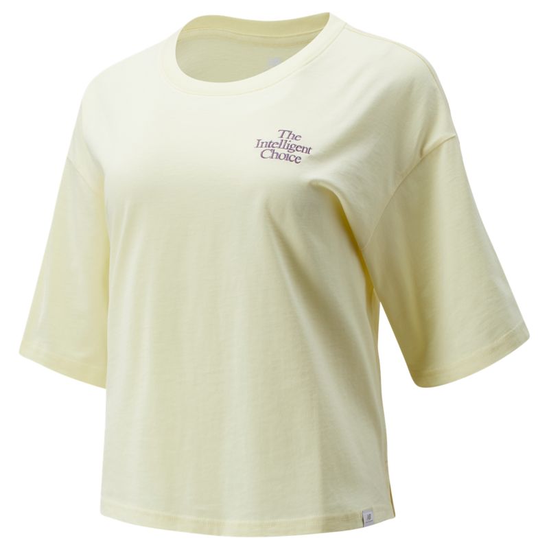 New Balance Wmns Athletics Intelligent Choice SS laisvalaikio marškinėliai - Dydis L (WT13561-SAY Marškinėliai)