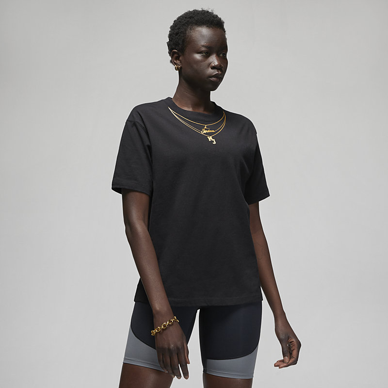 Jordan Heritage Wmns's Gold Chain T-Shirt - Dydis S (DO5020-010 Marškinėliai)