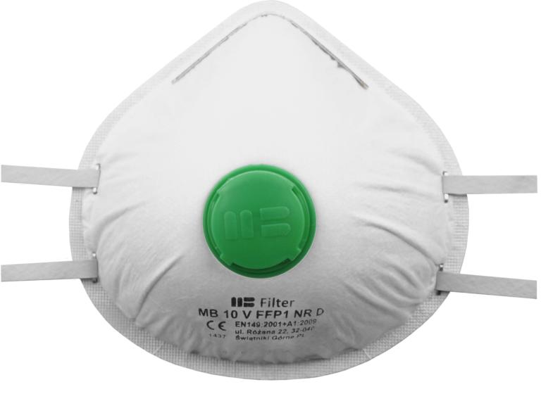FFP1 respiratorius su vožtuvu MB 10 V Comfort