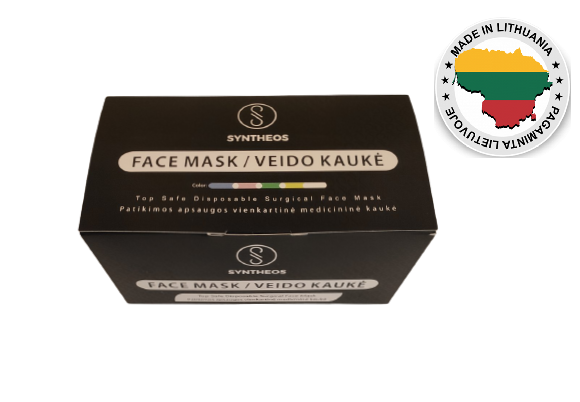 Medicininės veido kaukės (mėlynos) 50 vnt.