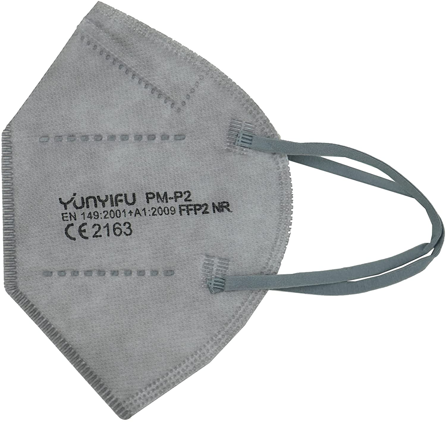 Respiratorius FFP2, 4-ių sluoksnių apsauginė veido kaukė (pilkas spalvos) 1 vnt.