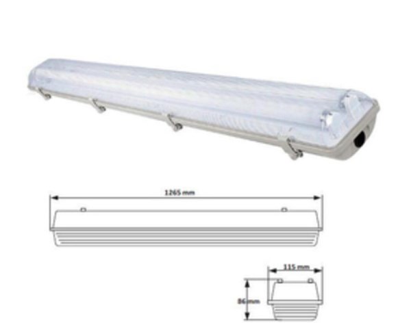 Šviestuvas liuminescensinis 2 x 36W EVG IP65 VO0004