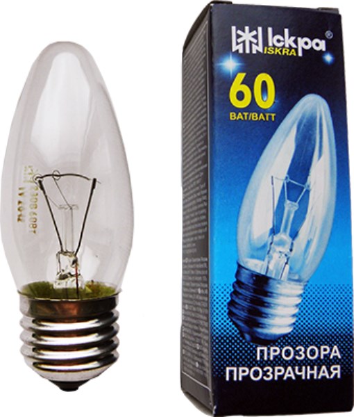 Lempa 230V/60W/E27/B35 ISKRA