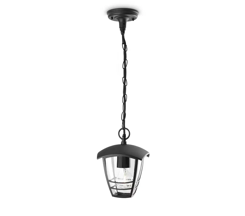 Pakabinamas lauko šviestuvas PHILIPS Creek, IP44, 1 x 60 W, E27, juodos sp., ø17,5 x 82 cm